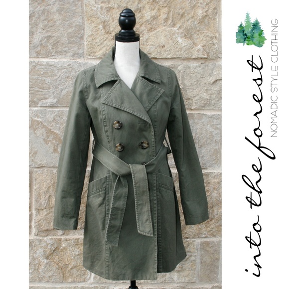 Old Navy Jackets & Blazers - ❄️Old Navy Green Khaki Trench Coat Size Small